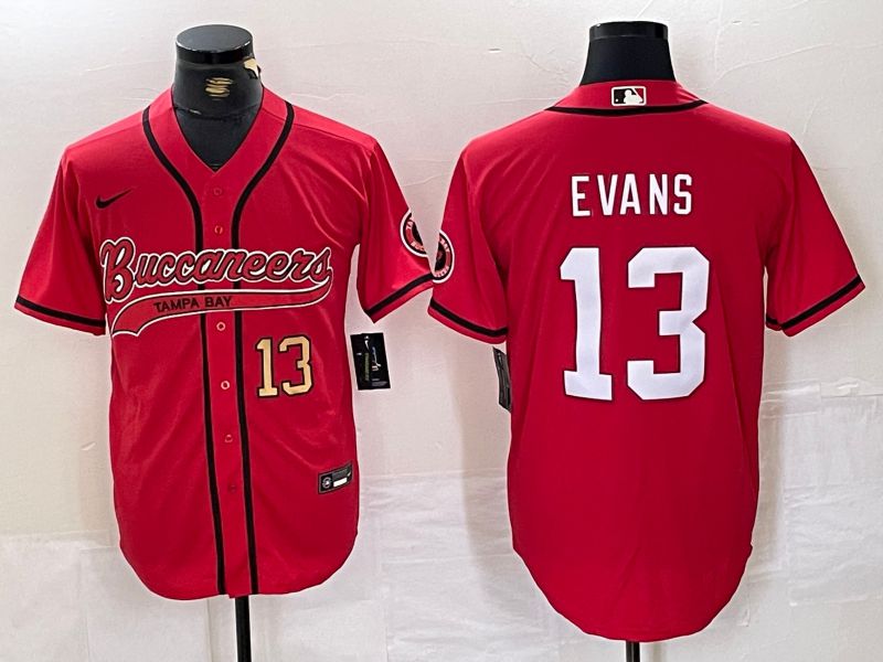 Men Tampa Bay Buccaneers #13 Evans Red Joint Name 2024 Nike Limited NFL Jersey style 2